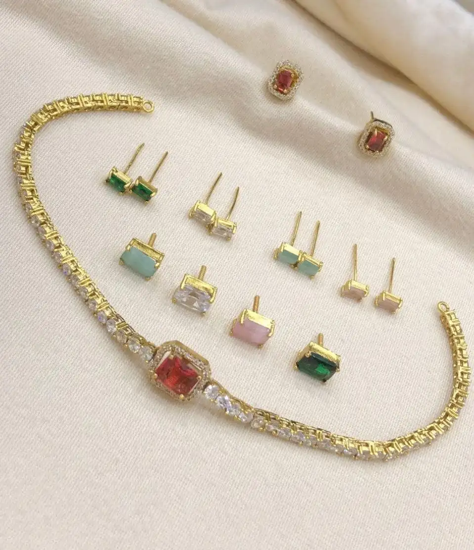 Crimson Spark Antique Exclusive Changeable Necklace set